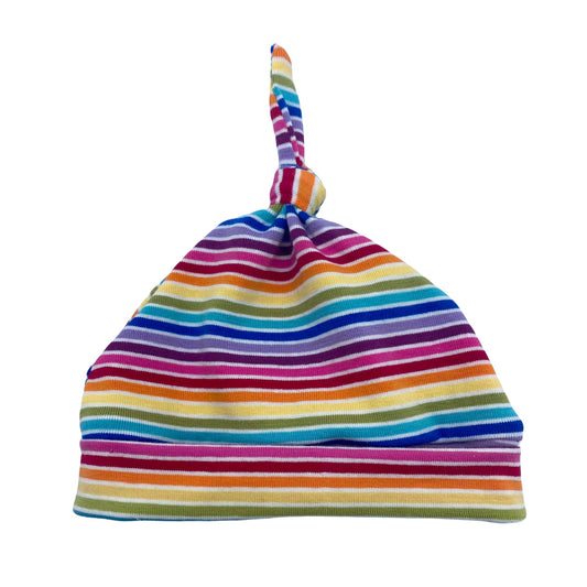 Knot Hat in Preemie: Rainbow Stripes