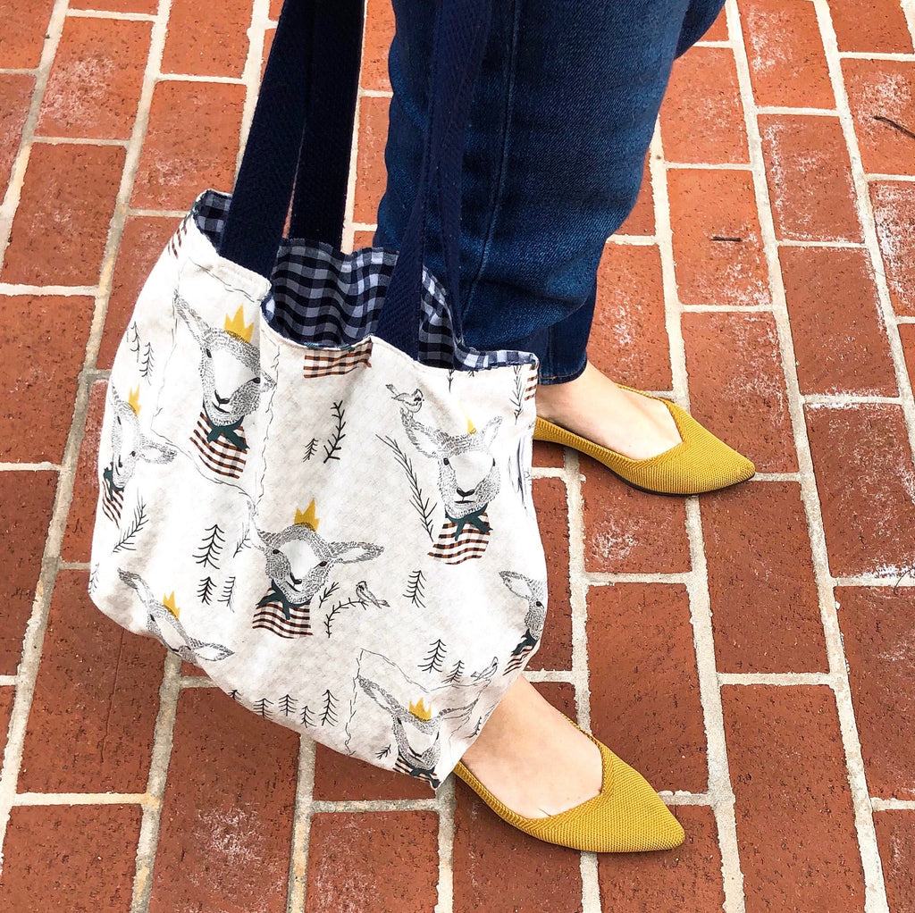 Toddler Sized Reversible Tote Ocean Animals