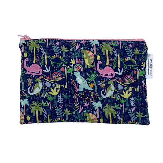 Snack Sized Reusable Zippered Bag Dinosaurs and Rainbows