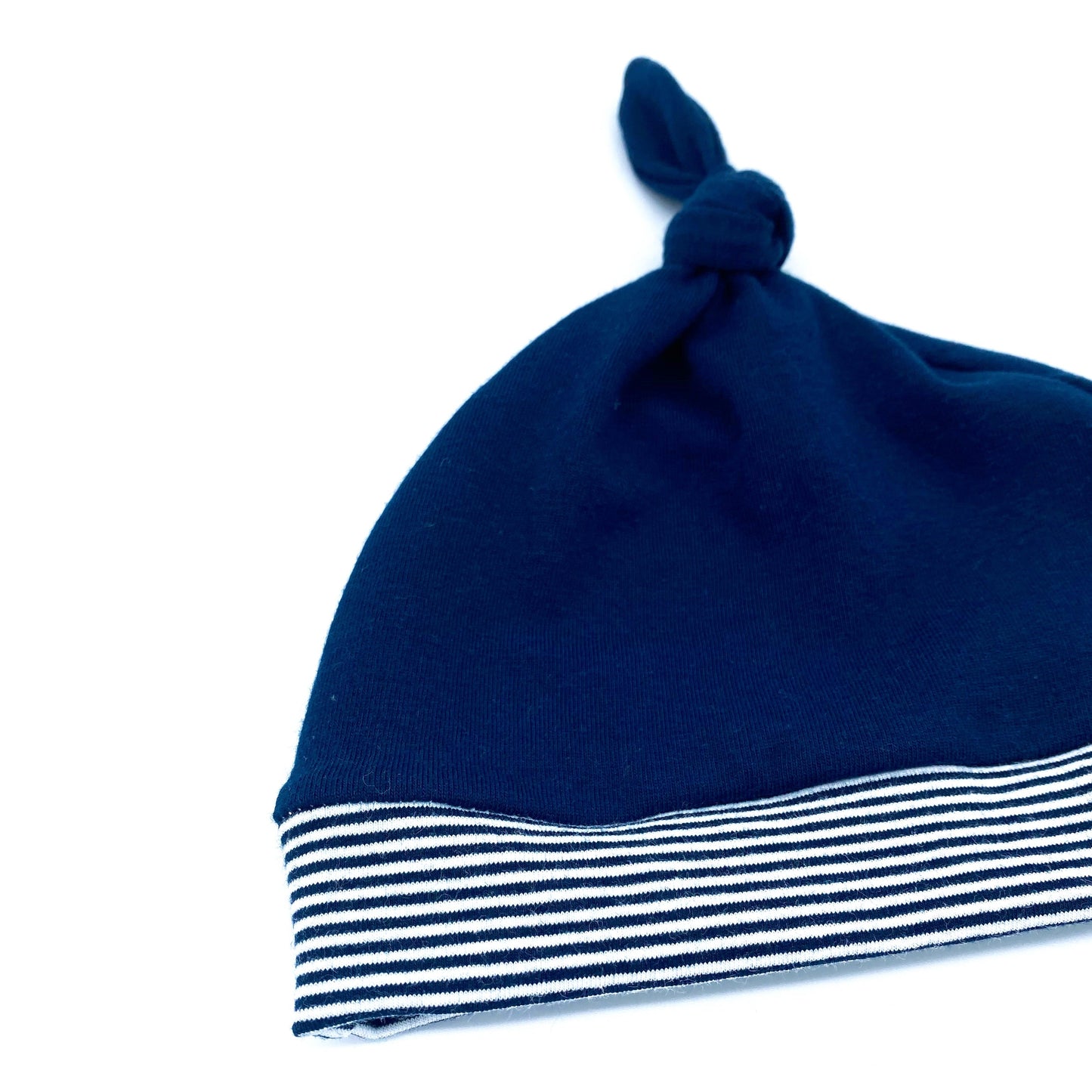 Knot Hat in Newborn: Blue Strokes