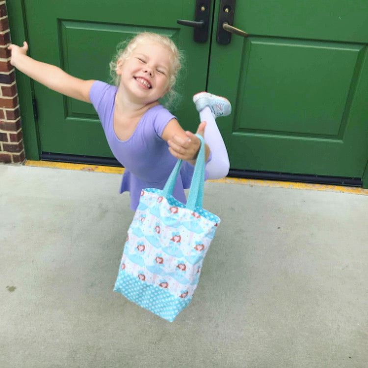 Toddler Sized Reversible Tote Ocean Animals