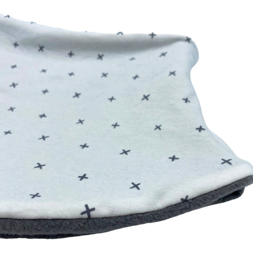 Adult Handmade Neck Warmer Gray + on Cream