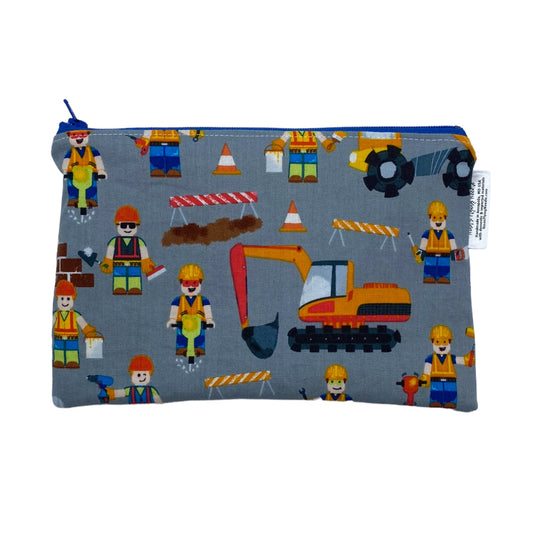 Snack Sized Reusable Zippered Bag Construction Dudes