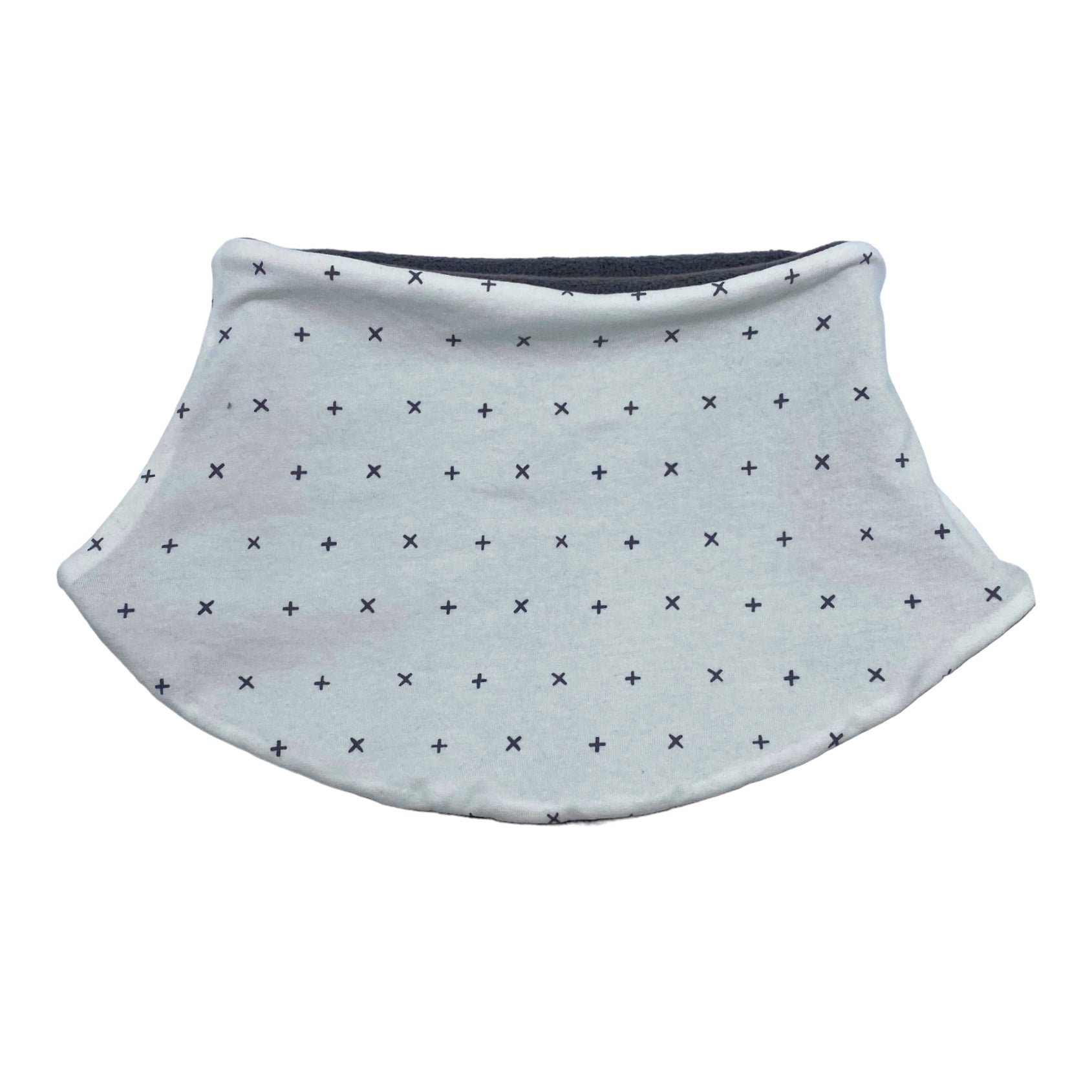 Adult Handmade Neck Warmer Gray + on Cream