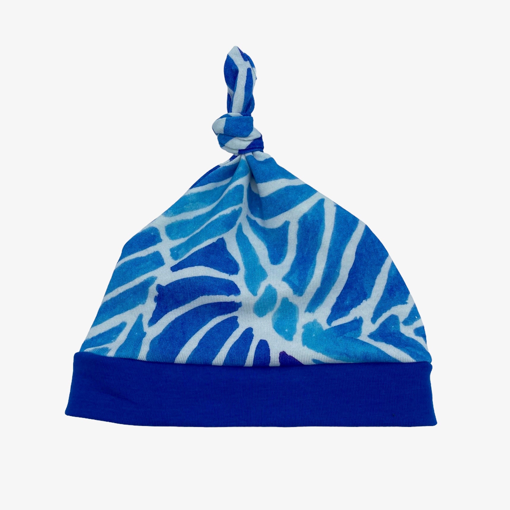 Knot Hat in Newborn: Blue Strokes