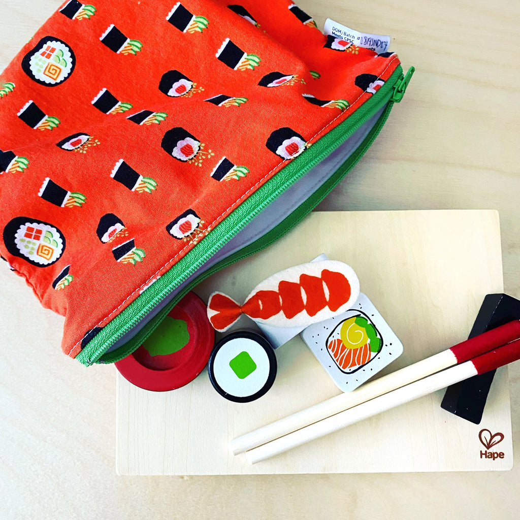 Sandwich Sized Reusable Zippered Bag Solid Blue