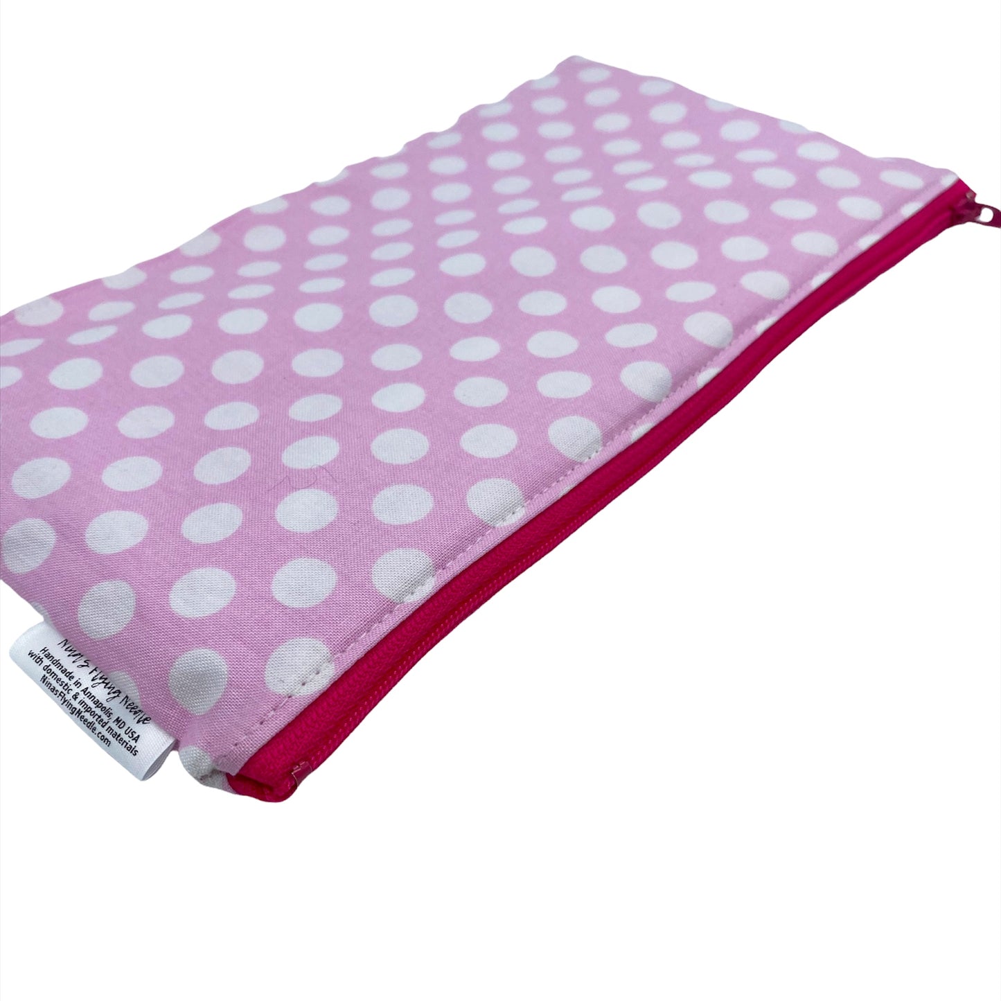 Travel Pouch Sized Wet Bag Polka Dots Pink