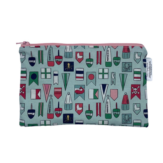 Snack Sized Reusable Zippered Bag Nautical Flags