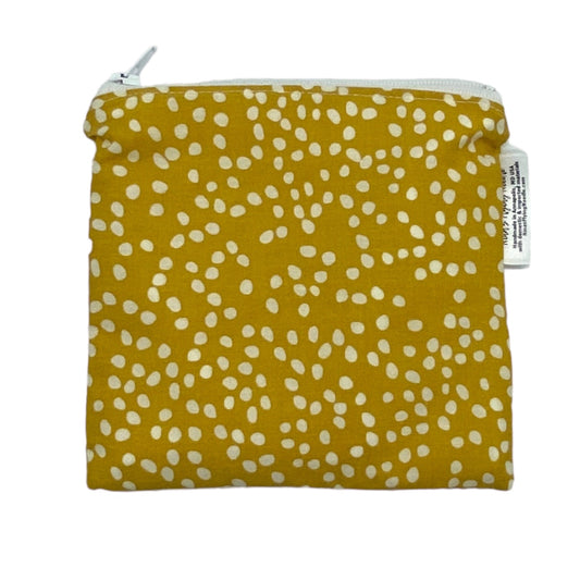 Toddler Sized Reusable Zippered Bag Dots on Yellow