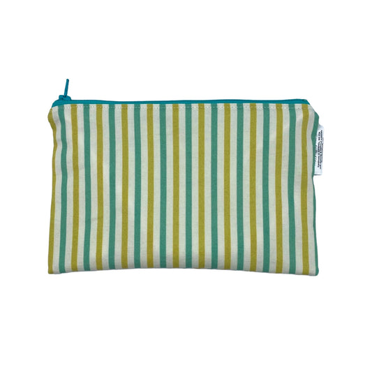 Snack Sized Reusable Zippered Bag Stripes Green