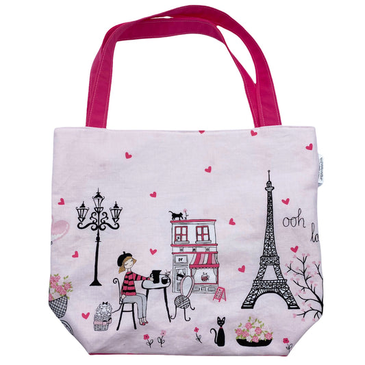 Children's Library Book Sized Reversible Tote Paris