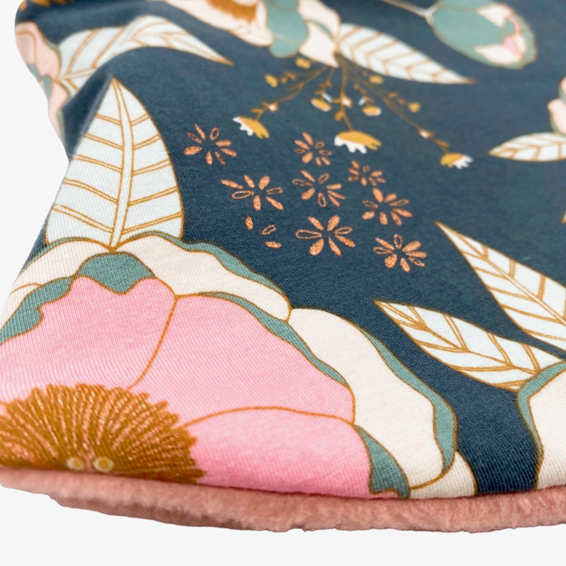 Adult Handmade Neck Warmer Floral with Rose Gold Accents