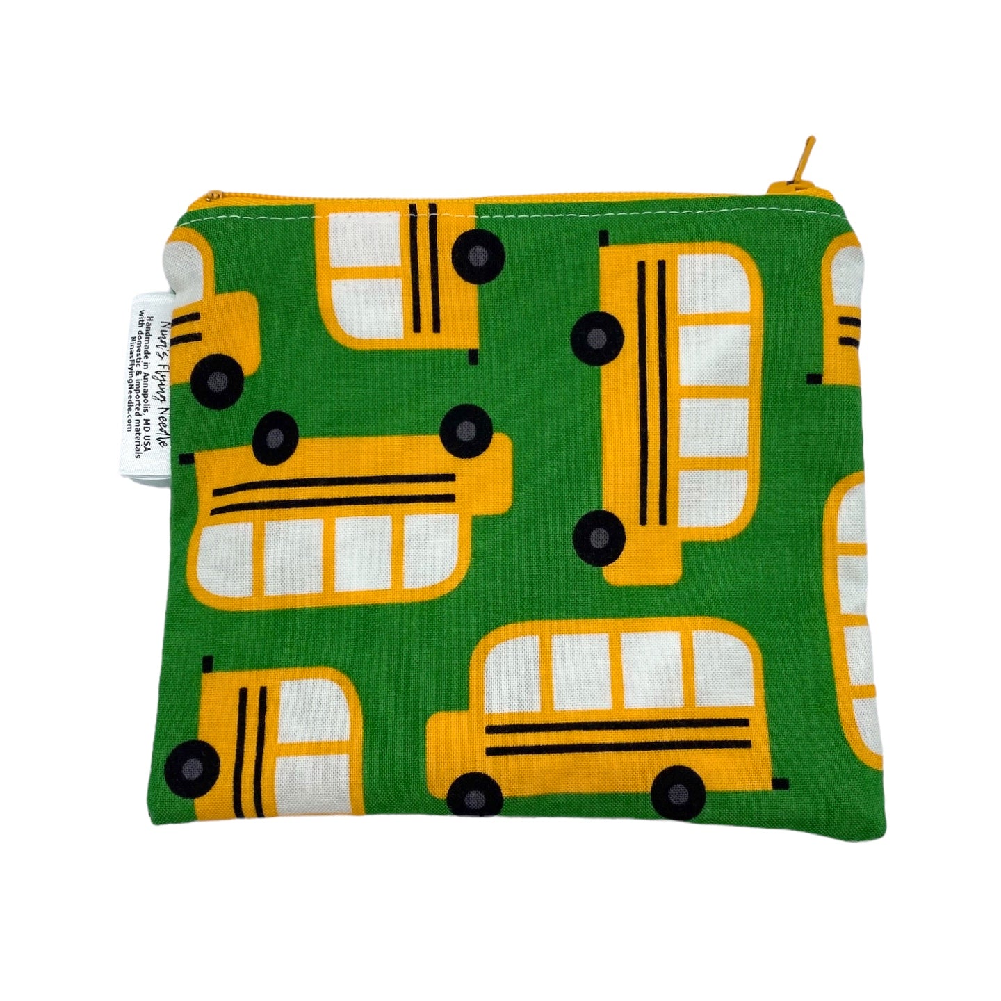 Toddler Sized Reusable Zippered Bag School Bus